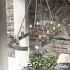 image:imageHunter  Saddlewood 10light Natural Black Iron Extra Large Chandelier Dimmable Casual Style Linear Shaped for Bedrooms Kitchens Dining Living Rooms  19027