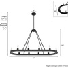 image:imageHunter  Saddlewood 10light Natural Black Iron Extra Large Chandelier Dimmable Casual Style Linear Shaped for Bedrooms Kitchens Dining Living Rooms  19027