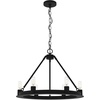 image:imageHunter  Saddlewood 6Light Natural Black Iron Large Chandelier Dimmable Casual Style Wagon Wheel Shaped for Bedrooms Kitchens Dining Living Rooms  19033