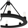 image:imageHunter  Saddlewood 6Light Natural Black Iron Large Chandelier Dimmable Casual Style Wagon Wheel Shaped for Bedrooms Kitchens Dining Living Rooms  19033