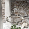 image:imageHunter  Saddlewood 6light Brushed Nickel Large Chandelier Dimmable Casual Style Wagon Wheel Shaped for Bedrooms Kitchens Dining Living Rooms  19034
