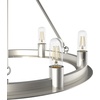 image:imageHunter  Saddlewood 6light Brushed Nickel Large Chandelier Dimmable Casual Style Wagon Wheel Shaped for Bedrooms Kitchens Dining Living Rooms  19034