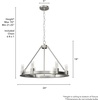 image:imageHunter  Saddlewood 6light Brushed Nickel Large Chandelier Dimmable Casual Style Wagon Wheel Shaped for Bedrooms Kitchens Dining Living Rooms  19034