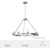 image:imageHunter  Saddlewood 9light Brushed Nickel Large Chandelier Dimmable Casual Style Wagon Wheel Shaped for Bedrooms Kitchens Dining Living Rooms  19031