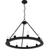 image:imageHunter  Saddlewood 9light Natural Black Iron Large Chandelier Dimmable Casual Style Wagon Wheel Shaped for Bedrooms Kitchens Dining Living Rooms  19030