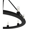 image:imageHunter  Saddlewood 9light Natural Black Iron Large Chandelier Dimmable Casual Style Wagon Wheel Shaped for Bedrooms Kitchens Dining Living Rooms  19030