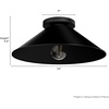 image:imageHunter  Skyflow 1Light Matte Black Outdoor Flush Mount Ceiling Light Dimmable Modern Style Cone Shaped for Bedrooms Kitchens Dining Living Rooms  46022
