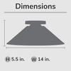 image:imageHunter  Skyflow 1Light Matte Black Outdoor Flush Mount Ceiling Light Dimmable Modern Style Cone Shaped for Bedrooms Kitchens Dining Living Rooms  46022