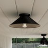 image:imageHunter  Skyflow 1Light Matte Black Outdoor Flush Mount Ceiling Light Dimmable Modern Style Cone Shaped for Bedrooms Kitchens Dining Living Rooms  46022