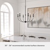 image:imageHunter  Southcrest 6Light Matte Black Large Chandelier Dimmable Casual Style Candle Shaped for Bedrooms Kitchens Dining Living Rooms  19634