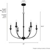 image:imageHunter  Southcrest 6Light Matte Black Large Chandelier Dimmable Casual Style Candle Shaped for Bedrooms Kitchens Dining Living Rooms  19634
