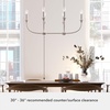image:imageHunter  Southcrest 6Light Matte Black Large Chandelier Dimmable Linear Shaped for Bedrooms Kitchens Dining Living Rooms  19644Distressed White