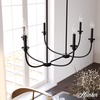 image:imageHunter  Southcrest 6Light Matte Black Large Chandelier Dimmable Linear Shaped for Bedrooms Kitchens Dining Living Rooms  19644Flat Matte Black