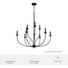 image:imageHunter  Southcrest 9light Matte Black Large Chandelier Dimmable Casual Style Candle Shaped for Bedrooms Kitchens Dining Living Rooms  19632