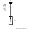 image:imageHunter  Squire Manor 1light Matte Black Mini Pendant Light Dimmable Modern Style Rectangle Shaped for Bedrooms Kitchens Dining Living Rooms  19769