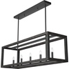image:imageHunter  Squire Manor 5light Matte Black Extra Large Chandelier Dimmable Modern Style Linear Shaped for Bedrooms Kitchens Dining Living Rooms  19090Matte Black