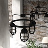 image:imageHunter  Starklake 3light Natural Black Iron Medium Size Chandelier Dimmable Caged Style Wagon Wheel Shaped for Bedrooms Kitchens Dining Living Rooms  19665