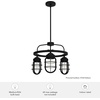 image:imageHunter  Starklake 3light Natural Black Iron Medium Size Chandelier Dimmable Caged Style Wagon Wheel Shaped for Bedrooms Kitchens Dining Living Rooms  19665