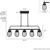 image:imageHunter  Starklake 5light Natural Black Iron Extra Large Chandelier Dimmable Modern Style Linear Shaped for Bedrooms Kitchens Dining Living Rooms  19667