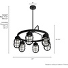 image:imageHunter  Starklake 6light Natural Black Iron Large Chandelier Dimmable Wagon Wheel Shaped for Bedrooms Kitchens Dining Living Rooms  19666