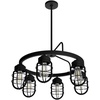 image:imageHunter  Starklake 6light Natural Black Iron Large Chandelier Dimmable Wagon Wheel Shaped for Bedrooms Kitchens Dining Living Rooms  19666
