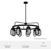 image:imageHunter  Starklake 9light Natural Black Iron Large Chandelier Dimmable Wagon Wheel Shaped for Bedrooms Kitchens Dining Living Rooms  19663