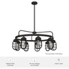 image:imageHunter  Starklake 9light Natural Black Iron Large Chandelier Dimmable Wagon Wheel Shaped for Bedrooms Kitchens Dining Living Rooms  19663