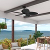 image:imageHunter  Tropic View IndoorOutdoor Ceiling Fan With Light Wall Control 52inch Coastalstyle 6speed DC Motor for porches patios sunrooms bathrooms Matte BlackMatte Black