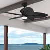 image:imageHunter  Tropic View IndoorOutdoor Ceiling Fan With Light Wall Control 52inch Coastalstyle 6speed DC Motor for porches patios sunrooms bathrooms Matte BlackMatte Black