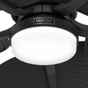 image:imageHunter  Tropic View IndoorOutdoor Ceiling Fan With Light Wall Control 52inch Coastalstyle 6speed DC Motor for porches patios sunrooms bathrooms Matte BlackMatte Black