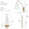 image:imageHunter  Valley Park 1Light Medium Size Sconce with Dimmer Switch Transitional Style Bulb Included Adjustable Head for Bedrooms Kitchens Dining Living Rooms Nooks Matte BlackAlturas Gold