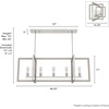 image:imageHunter  Woodburn 5light Brushed Nickel Extra Large Chandelier Dimmable Modern Style Linear Shaped for Bedrooms Kitchens Dining Living Rooms  19811