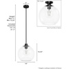 image:imageHunter  Xidane 1Light Matte Black Medium Size Pendant Light Dimmable MidCentury Modern Style Globe Shaped for Bedrooms Kitchens Dining Living Rooms  19512