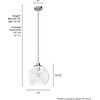 image:imageHunter  Xidane 1light Brushed Nickel Medium Size Pendant Light Dimmable Mid Century Modern Style Globe Shaped for Bedrooms Kitchens Dining Living Rooms  19754Brushed Nickel