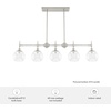 image:imageHunter  Xidane 5light Alturas Gold Extra Large Chandelier Dimmable Mid Century Modern Style Linear Shaped for Bedrooms Kitchens Dining Living Rooms  19747Brushed Nickel