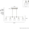 image:imageHunter  Xidane 5light Alturas Gold Extra Large Chandelier Dimmable Mid Century Modern Style Linear Shaped for Bedrooms Kitchens Dining Living Rooms  19747Brushed Nickel