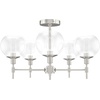 image:imageHunter  Xidane 5light Alturas Gold Large Chandelier Dimmable Mid Century Modern Style Round Shaped for Bedrooms Kitchens Dining Living Rooms  19741Brushed Nickel