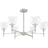 image:imageHunter  Xidane 6light Brushed Nickel Large Chandelier Dimmable Mid Century Modern Style Round Shaped for Bedrooms Kitchens Dining Living Rooms  19744Brushed Nickel