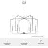 image:imageHunter  Zoanne 6light Brushed Nickel Large Chandelier Dimmable Modern Style Geometric Shaped for Bedrooms Kitchens Dining Living Rooms  19571