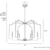 image:imageHunter  Zoanne 6light Brushed Nickel Large Chandelier Dimmable Modern Style Geometric Shaped for Bedrooms Kitchens Dining Living Rooms  19571
