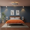image:imageHunter 30 Brookside Fandelier Ceiling Fan LED Light Remote Black  Compact indoor fandelier with enclosed blades LED light remote and statement style for bedrooms offices or small spacesMatte Black  White Shade