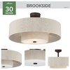 image:imageHunter 30 Brookside Fandelier Ceiling Fan LED Light Remote Black  Compact indoor fandelier with enclosed blades LED light remote and statement style for bedrooms offices or small spacesMatte Bronze