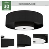 image:imageHunter 30 Brookside Fandelier Ceiling Fan LED Light Remote Black  Compact indoor fandelier with enclosed blades LED light remote and statement style for bedrooms offices or small spacesMatte Black  Black Shade