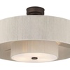 image:imageHunter 30 Brookside Fandelier Ceiling Fan LED Light Remote Black  Compact indoor fandelier with enclosed blades LED light remote and statement style for bedrooms offices or small spacesMatte Bronze