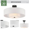 image:imageHunter 30 Brookside Fandelier Ceiling Fan LED Light Remote Black  Compact indoor fandelier with enclosed blades LED light remote and statement style for bedrooms offices or small spacesMatte Black  White Shade