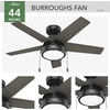 image:imageHunter 44 inch Burroughs Matte Silver Ceiling Fan with LED Light Kit and Pull ChainMatte Black