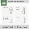 image:imageHunter 44 inch Burroughs Matte Silver Ceiling Fan with LED Light Kit and Pull ChainMatte Silver