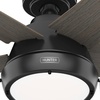 image:imageHunter 44 inch Burroughs Matte Silver Ceiling Fan with LED Light Kit and Pull ChainMatte Silver