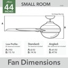 image:imageHunter 44 inch Burroughs Matte Silver Ceiling Fan with LED Light Kit and Pull ChainMatte Silver