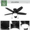 image:imageHunter 44 inch Indoor Ceiling Fan with LED Light  Ceiling Fan with Pull Chain For Bedroom Living Room or Kitchen Low Profile Mount No Remote 5 Blades  Lilliana 51223 Brushed Nickel  with LED Light Low Profile Mount 5 Blades For Bedroom Living Room Kitchen 51223Matte Black